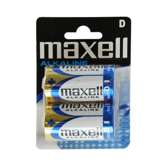 Pilha alcalina 1,5V LR20 D Maxell (2 Unidades)