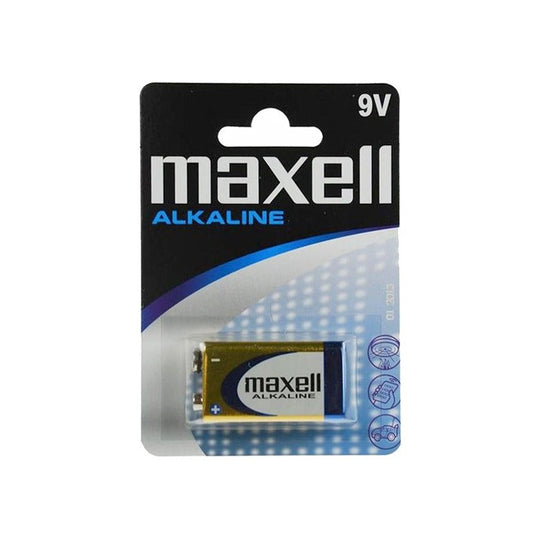 Pilha alcalina 9V 6LR61 Maxell (1 Unidade)