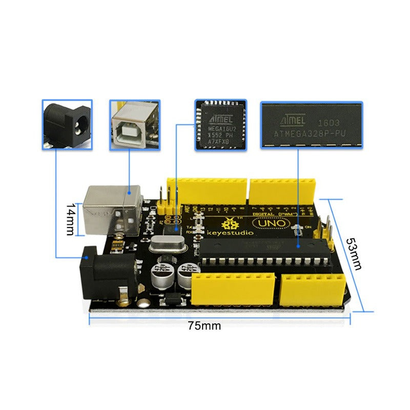 Cargue la imagen en el visor de la galería, Placa controladora Arduino UNO R3 Keyestudio