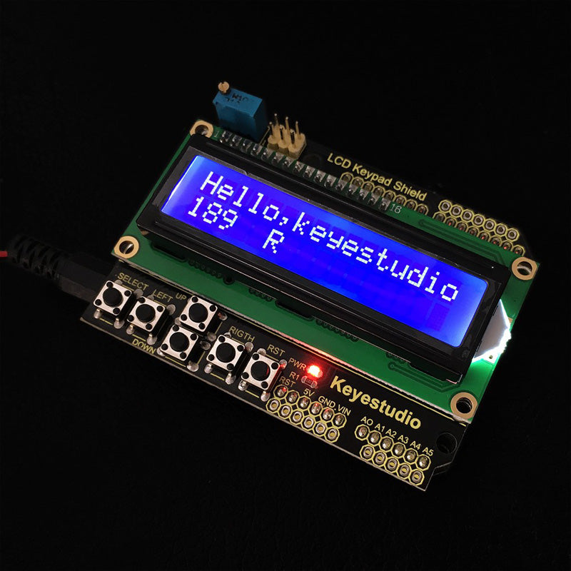 Carregar imagem para visualizador de galeria, Shield Display LCD 16 x 2 para Arduino Keyestudio
