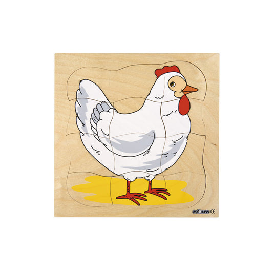 Puzzle sequência de crescimento Galinha