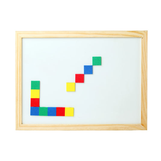 Conjunto de quadrados magnéticos em espuma + quadro branco