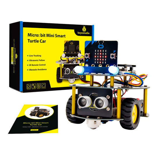 Robô carro mini Smart Turtle STEAM Micro:bit Keyestudio (sem placa)