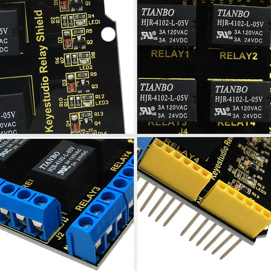 Escudo de relé de 4 canales para Arduino Keyestudio
