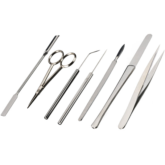 Conjunto de utensílios para microscopia Solingen em aço inoxidável (7 unidades)