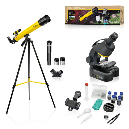 Conjunto Telescópio e Microscópio NATIONAL GEOGRAPHIC para Iniciantes