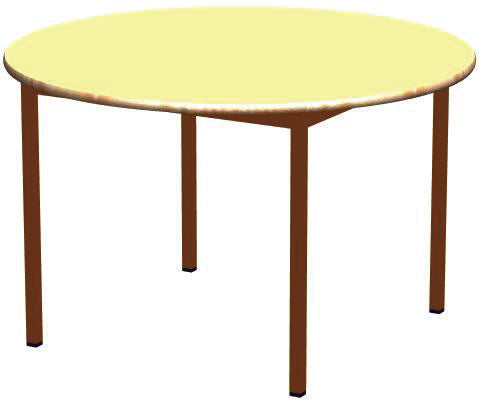 Circular student desk with metal structure