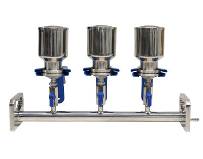 Rampa de filtração completa em inox, 3 posições, 300 mL