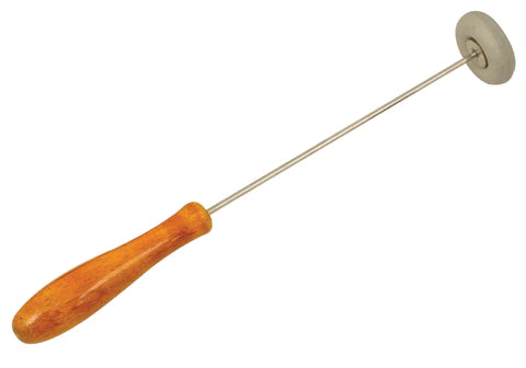 Tuning fork hammer with round rubber end