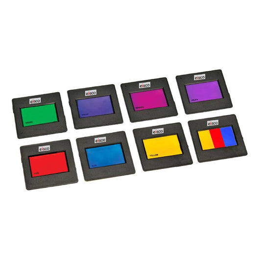 Conjunto de 8 filtros de color enmarcados