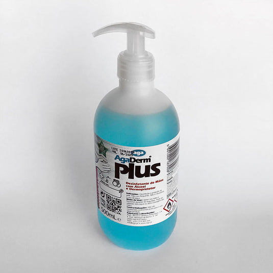 Agaderm Plus é um desinfetante antissético para mãos, com fórmula melhorada para proteção da pele. 