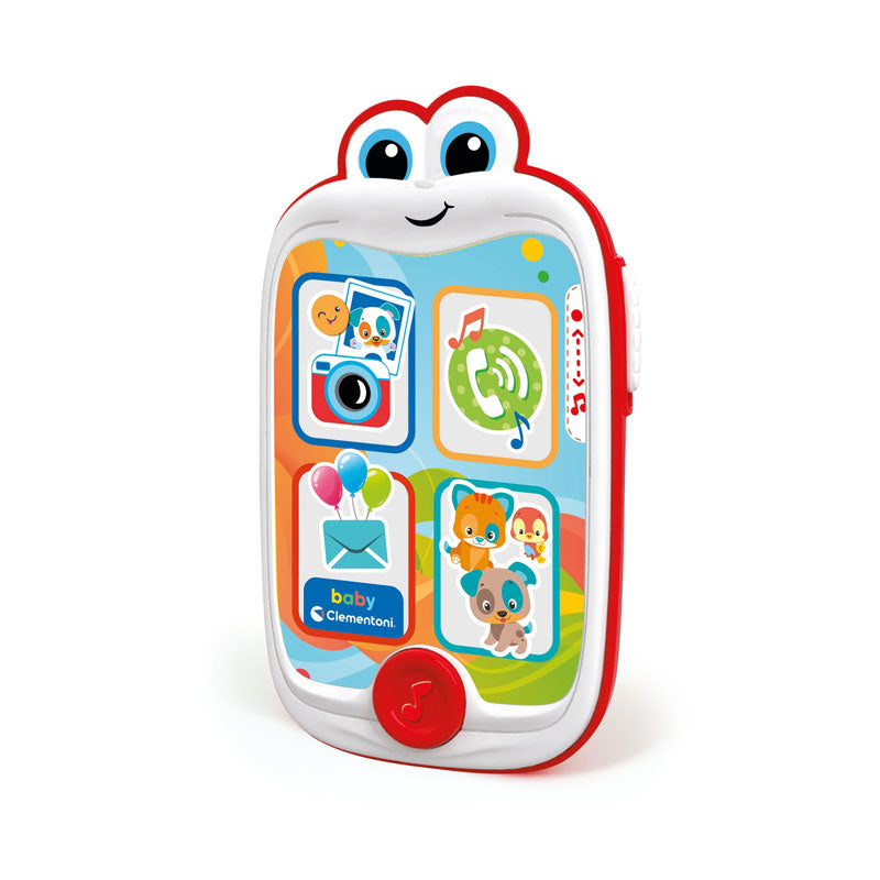 Carregar imagem para visualizador de galeria, Este brinquedo baby smartphone é um divertido telefone eletrónico que emite sons e tem um ecrã ilustrado e luminoso, imitando um verdadeiro smartphone.
