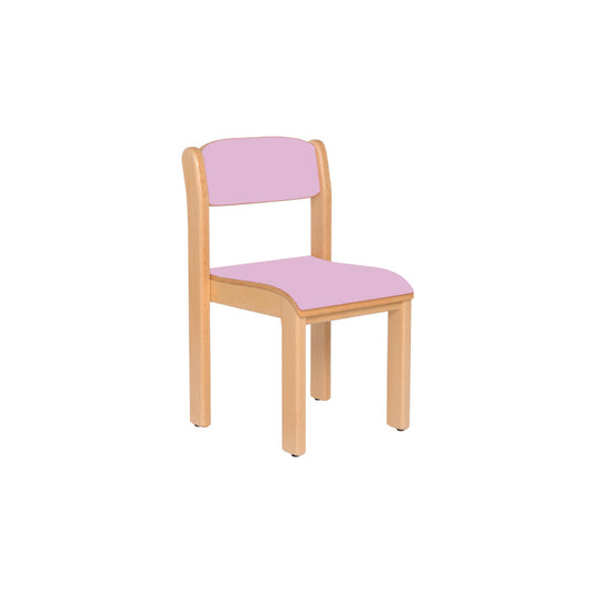 cadeira escolar em madeira rosa