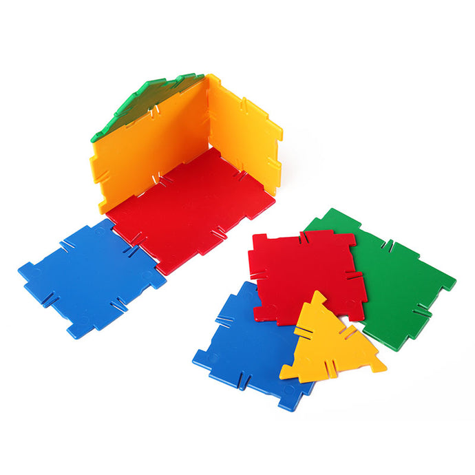Conjunto de 192 peças poligonais encaixáveis 