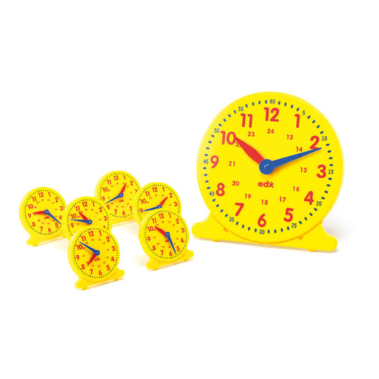 Conjunto de relógios para alunos e professor