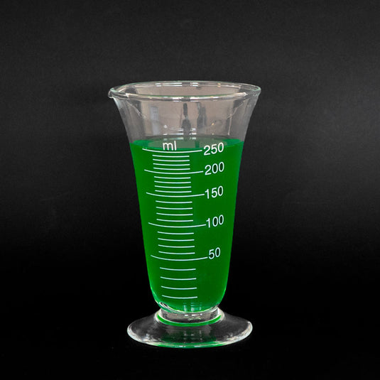 Copo de vidro graduado fundo cónico com pé 250 ml