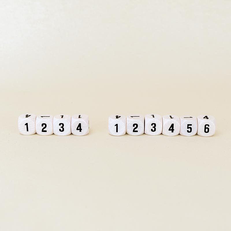 Load image into Gallery viewer, Set of 10 dice with 6 numerical sides
