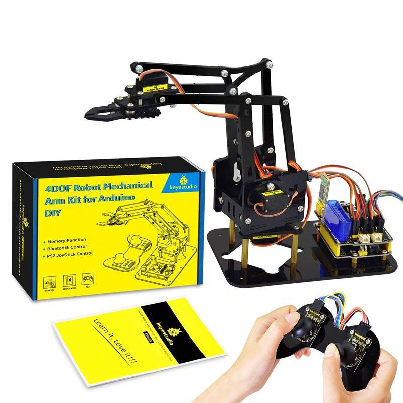 Carregar imagem para visualizador de galeria, Kit Robô 4WD inteligente com braço mecânico Keyestudio
