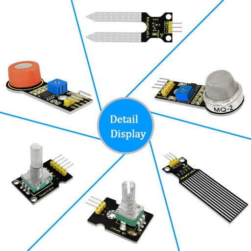 Kit 30 sensores com placa Arduino MEGA 2563 R3 Keyestudio