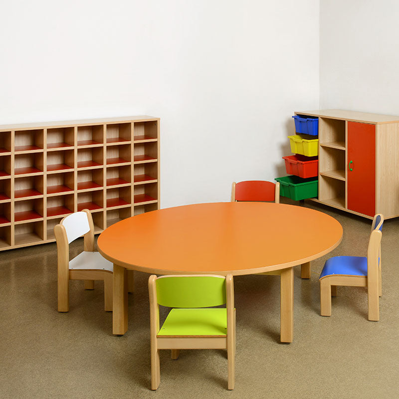 Carregar imagem para visualizador de galeria, cadeira escolar colorida de madeira
