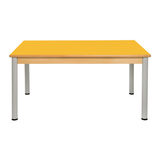 Multi mesa con estructura de madera y patas de metal