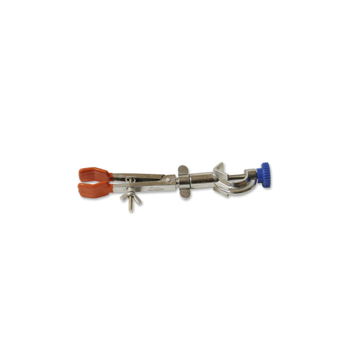 2-finger clamp for burettes and tubes with rotating nut, 7-25mm