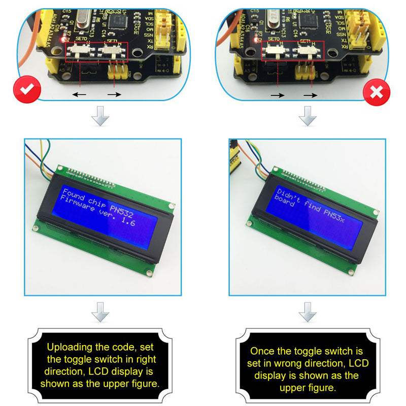 Carregar imagem para visualizador de galeria, Shield controlador PN532 NFC/RFID para Arduino Keyestudio
