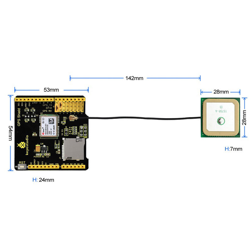 Carregar imagem para visualizador de galeria, Shield GPS para Arduino Keyestudio

