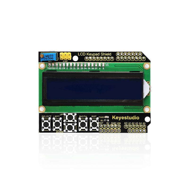 Carregar imagem para visualizador de galeria, Shield Display LCD 16 x 2 para Arduino Keyestudio
