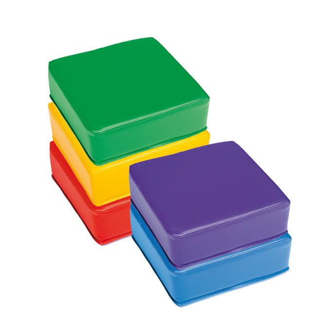 Puffs quadrados coloridos