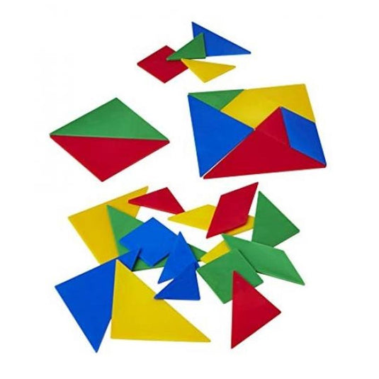 Conjunto Tangram de 4 cores (28 peças)